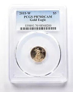 PR70 DCAM 2015-W $5 �A�����J�� �S�[���h �C�[�O�� 1/10 �I���X �S�[���h PCGS *6048