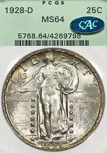 1928-D 25C PCGS MS64 CAC OGH �X�^���f�B���O ���o�e�B�[ �N�H�[�^�[