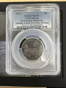2021 クック諸島 $5 ラ シエネガ隕石コイン グレード MS70 PCGS /CO12
