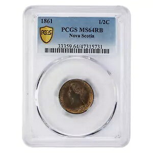 moXRVA 1861 1/2 n[t Zg RC - PCGS MS-64 RB