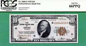 1929 �N 10 �h���A�M������s�� - PCGS GEM 66 (PPQ �t��) - Fr 1860-G Chicago