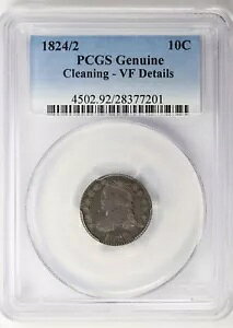 1824/2 Lbvh oXg Vo[ _C PCGS VF ڍ 10c I[o[fCg oGeB 1824