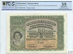 50 �t���� 1926 �X�C�X PCGS VF-35 �s�b�N 34b �X�C�X �V�����@�C�c�@�[���b�V�� �t�����P�� f