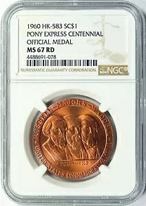 1960 �N $1 ������h�� - �|�j�[ �G�N�X�v���X �Z���e�j�A�� ���_�� HK-583 NGC MS67 RD