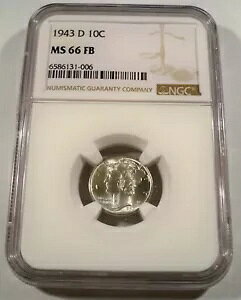 1943-D NGC MS 66 FB �}�[�L�����[ �_�C�� 10c MS66FB �E�C���O�h ���o�e�B