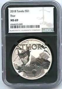 2018 �g�[�� �R�C�� 999 �V���o�[ 1 �I���X NGC MS 69 �c�o�� $1 MARVEL �|�[�` �o�b�O - JN426