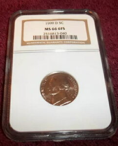 1999-D NGC MS66 6FS �t���X�e�b�v �W�F�t�@�[�\�� �j�b�P�� ����]�̂��̂����I�т�������
