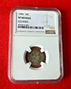 1903 Barber Dime NGC VF �̏ڍׂ����ꂢ�ɂȂ����������g�[��