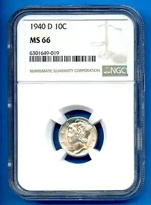 1940 D NGC MS66 �}�[�L�����[ �_�C�� 10c �č������ǋ�� 1940-D MS-66