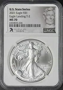2021 T-2 �A�����J�� �V���o�[ �C�[�O�� - NGC MS70 - 7K �C���m�C - ?COINGIANTS?