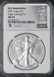 2021 �A�����J�� �V���o�[ �C�[�O�� T-2 - NGC MS70 - 7K �C���m�C - ?COINGIANTS?
