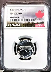 1967 Ji_ Vo[ 25 Zg NX NGC PL 66 JI󏭗₩ȏ؋̂悤