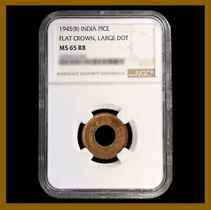 �C�M���X�̃C���h 1 �s�[�X�A1945 (B) NGC MS 65 RB �t���b�g �N���E�� ���[�W �h�b�g 4333110-024