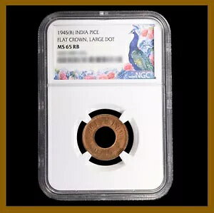 �C�M���X�̃C���h 1 �s�[�X�A1945 (B) NGC MS 65 RB �t���b�g �N���E�� ���[�W �h�b�g 4431489-226