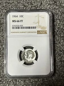 1964 ���[�Y�x���g �_�C�� NGC MS66 FT �t���g�[�`