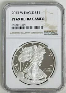 2013 W 1 �I���X �V���o�[ �C�[�O�� $1 NGC: PF 69 �E���g�� �J���I�B #C990