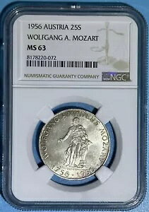 �I�[�X�g���A 1956 25 �V�����O��� ���H���t�K���O ���[�c�@���g���a 200 ���N NGC MS 63