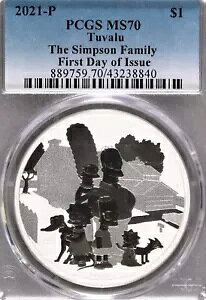 2021-P �c�o�� 1 �I���X �V���o�[ .9999 �V���v�\���Y �t�@�~���[ FDOI PCGS MS-70