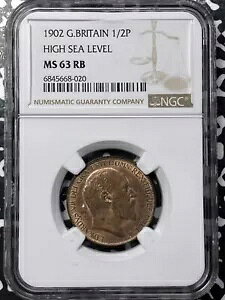 1902 CMX 1/2 yj[ NGC MS63RB Lot#G5397 Choice UNC!C