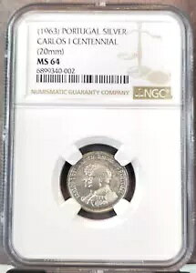 1963 �|���g�K�� �V���o�[ 20MM �J�����X 1 �� 100 ���N NGC MS 64 ���Ɋ󏭂ȃg�b�v �|�b�v 1