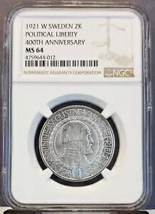 1921 W �X�E�F�[�f�� �V���o�[ 2 �N���[�i 2K �����I���R 400 ���N�L�O NGC MS 64