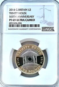 2014 ?2 2 ポンド トリニティ ハウス プルーフ NGC PF69 英国コイン