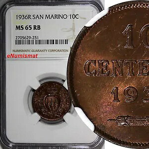 T}m 1936 R 10 ZeV~ NGC MS65 RB Œᒒ -300,000 KM# 13 (251)