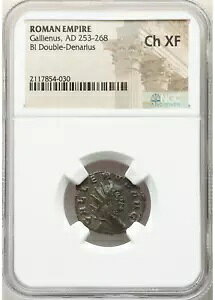 ���[�}�鍑 GALLIENUS 253-268 AD Bi Double-Denarius NGC Ch XF