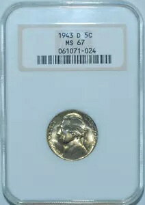 1943 D NGC MS67 5C RPM-007 ���p���`�h �~���g �}�[�N �W�F�t�@�[�\�� �V���o�[ �E�H�[ �j�b�P��