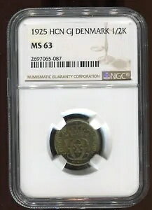 1925 �f���}�[�N 1/2 �N���[�l | NGC MS63 | KM 831.1 |��������
