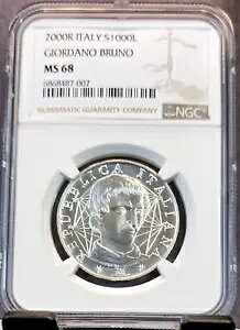 2000 �C�^���A �V���o�[ 1000 ���� �W�����_�[�m �u���[�m NGC MS 68 ��������� BU �R�C��