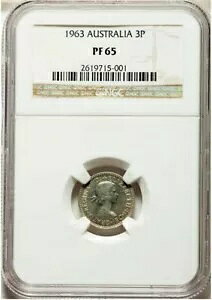 ?? �x�X�g�v���C�X�I 1963 �I�[�X�g�����A 3d 3p �X���[�y���X �v���[�t �R�C�� NGC PR65 UNC