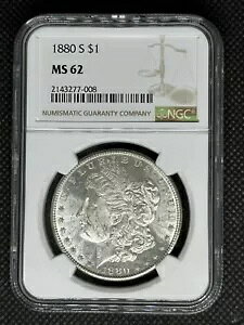 1880 S NGC MS62 �����K�� �_���[ �V���o�[ $1 �č������ǃR�C�� 1880-S MS-62 PQ !