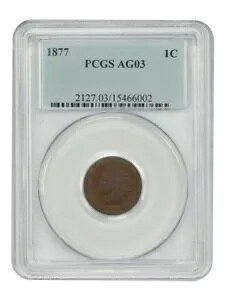 1877 1C PCGS AG03 - �C���f�B�A�� �Z���g - �Ƃ炦�ǂ���̂Ȃ��d�v�ȓ��t �C���f�B�A�� �Z���g