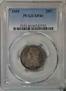 1834 �L���b�v�h �o�X�g �N�H�[�^�[�APCGS XF40�A���ꂢ�Ɉ������܂���......Type Coin Company