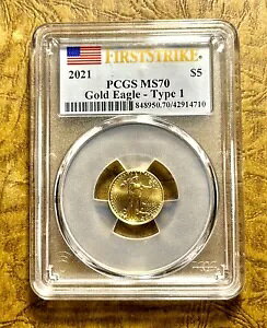 2021 $5 S[h C[O A ^Cv 1 PCGS NFC Gaudens First Strike MS70 # ITH