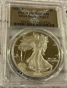 2021-S �V���o�[ �C�[�O�� �^�C�v 2 �v���[�t PCGS PR70 DCAM 21EMN Pristine TRUE VIEW