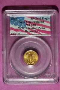 2001 PCGS WF  WTC OEh [ Jo[ 1/10oz $5 S[h C[O #B46901