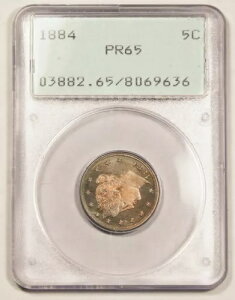1884 �v���[�t ���o�e�B V �j�b�P�� 5 �Z���g PCGS OGH ���g���[ PR65 PF65 �^�C�v 2 �Z���g�t��