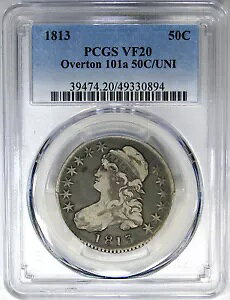 1813 50C PCGS VF20 50C/UNI O-101A AeB-4 LbvtoXg ~ тIWii
