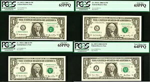 2001 �N $1 �A�M������s�� PCGS 65PPQ 4 �̔h��ȓ����V���A���ԍ� 30003333
