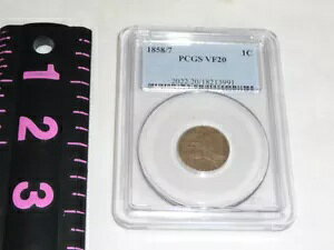 PCGS VF20 1858/57 �t���C���O �C�[�O�� 1C �I�[�o�[�f�[�g �o���G�e�B