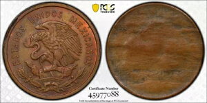 ER408 メキシコ造幣局エラー -- キャップ付きダイを貫通 - 10 センタボ、1955-67 PCGS