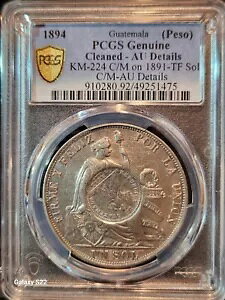 1894 OAe} (y\) PCGS AU ڍ KM-224 C/M on 1891-TF Sol C/M-AU ڍ