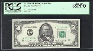 FRB 2115-K* 1969-A $50 *X^[* AM eLTXB_X PCGS GEM UNC-65PPQ