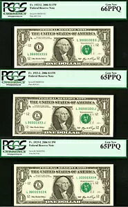 2001 �N $1 �A�M������s�� PCGS 66PPQ 3 �̔h��ȓ����V���A���ԍ� 30000333