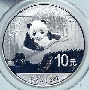 2014 CHINA PANDA Bamboo TEMPLE of HEAVEN �V���o�[ 10 �������R�C�� PCGS i86669