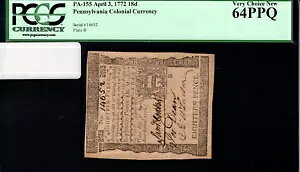 yVojAAn Fr#PA-155 1772 N 4  3  18d PCGS 64 PPQ *O*