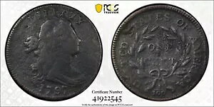 1797 �t���[�C���O �w�A �Z���g Rev 95�A�O���b�v�G�b�W - PCGS VG �ڍ� S-120b