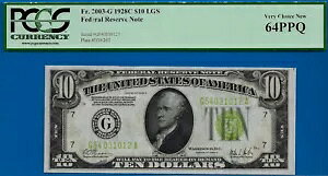 1928C $10 �A�M������ PCGS 64PPQ ���C�g �O���[�� �V�[�� Fr 2003-G